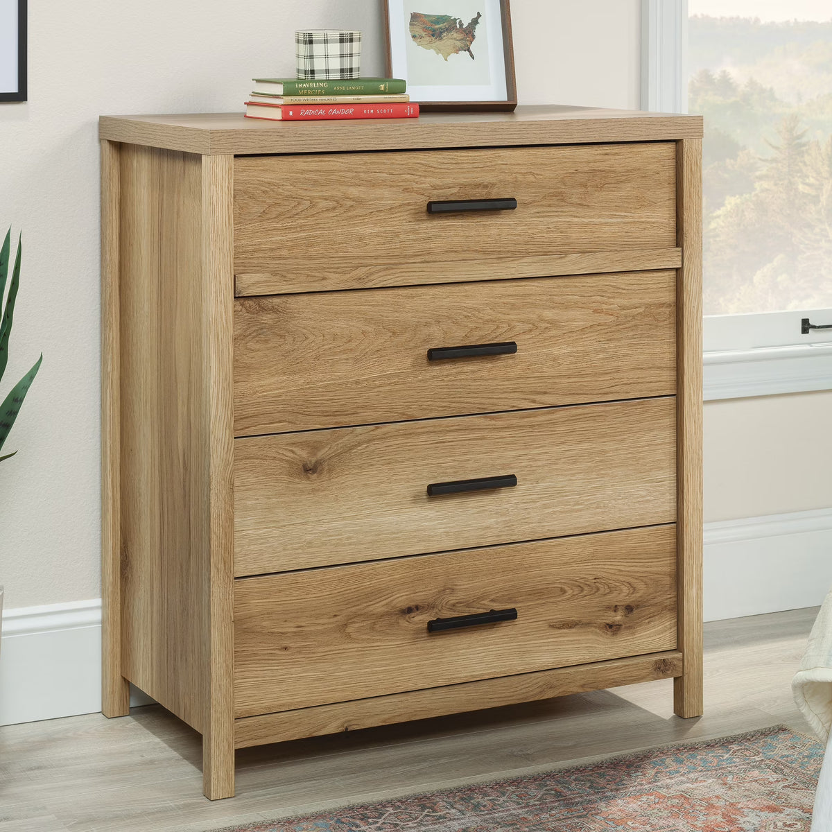 Erie Collection by Sauder 4-Drawer Bedroom Dresser, Timber Oak Finish