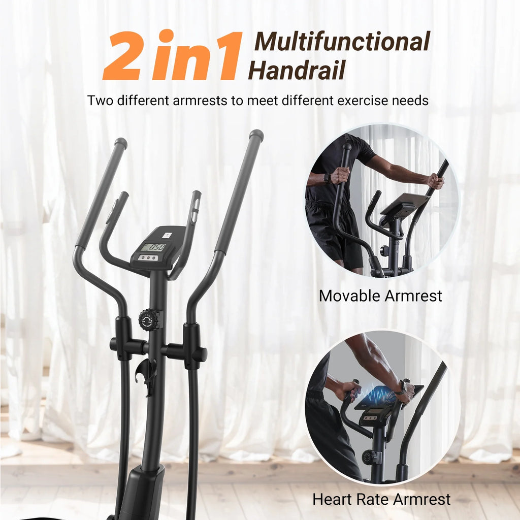 MERACH Smart Elliptical Machines, 16 Resistance Levels Compact Elliptical Exercise Machine for Home with Hyper-Quiet Magnetic Driving System, Elliptical Trainer with 15.5IN Stride