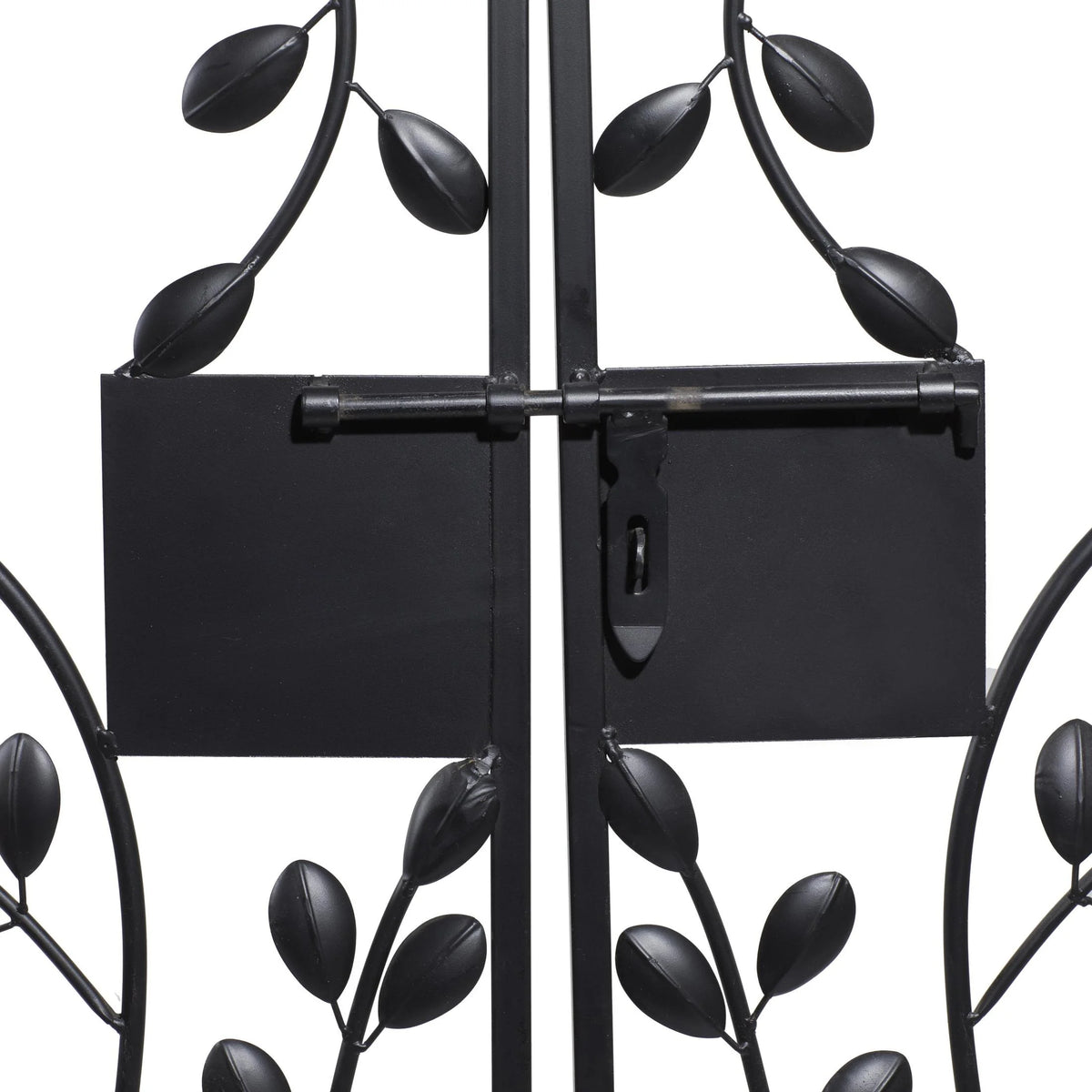 DecMode Traditional Metal Arch with Botanical Design Garden Arbors with Latch Lock Closure, 78"W x 94"H