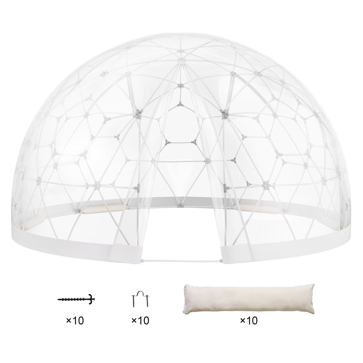 9.5FT Outdoor Bubble Tent Transparent Dome Camping Shelter with Zip Door & Windows Waterproof Pop-Up Tent for Stargazing, Backyard, Patio & Glamping Portable Instant Setup