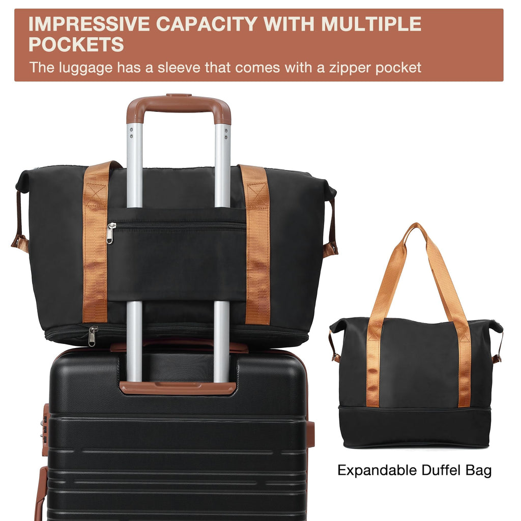 Danolapsi Luggage Sets 5 Piece Suitcases with Spinner Wheels,Womens Luggage Sets Carry on Bag Set,Hardside Carry On Suitcase Sets with Tsa Locks Duffel Bag,Travel Luggage