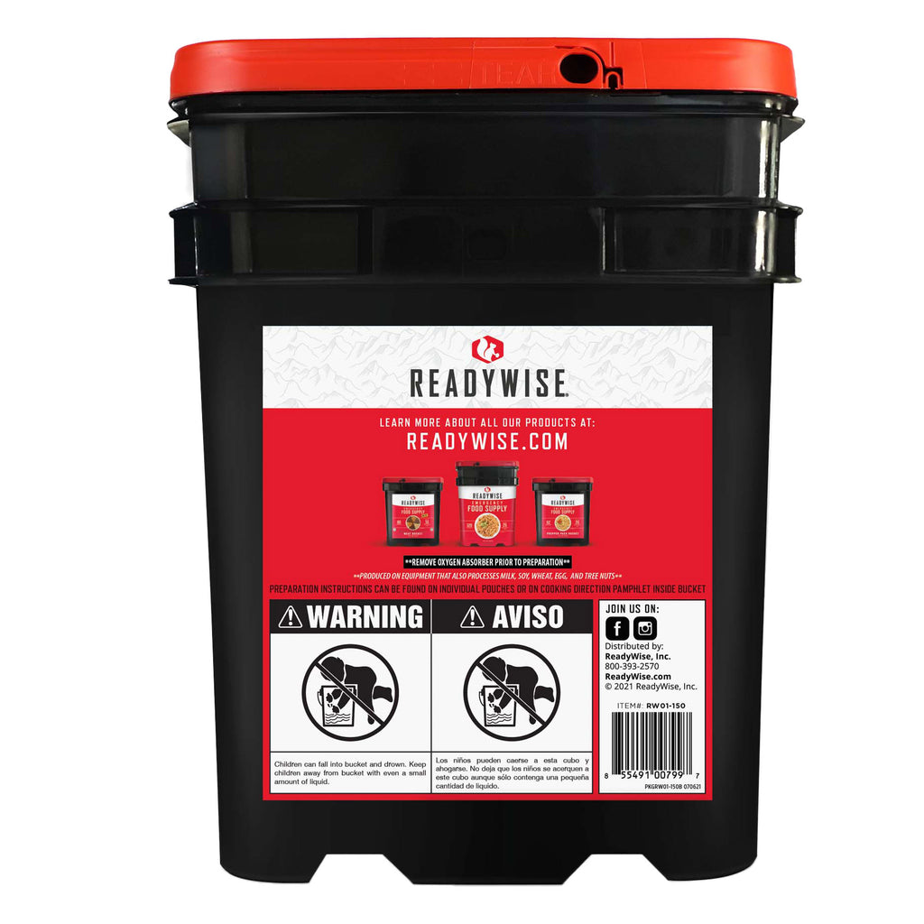 ReadyWise 150 Serving Emergency Food Bucket (150 Total Servings)
