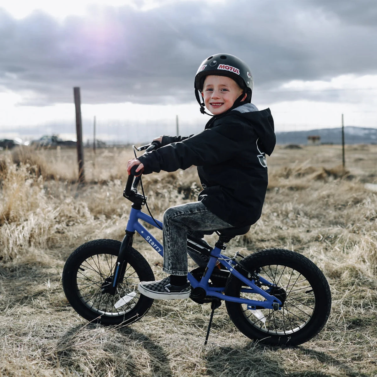 Glerc 14 Inch Little Kids Bike BMX Style Bicycle with Training Wheels Coaster Brake for 3 4 5 Years Old Boys Girls, Blue