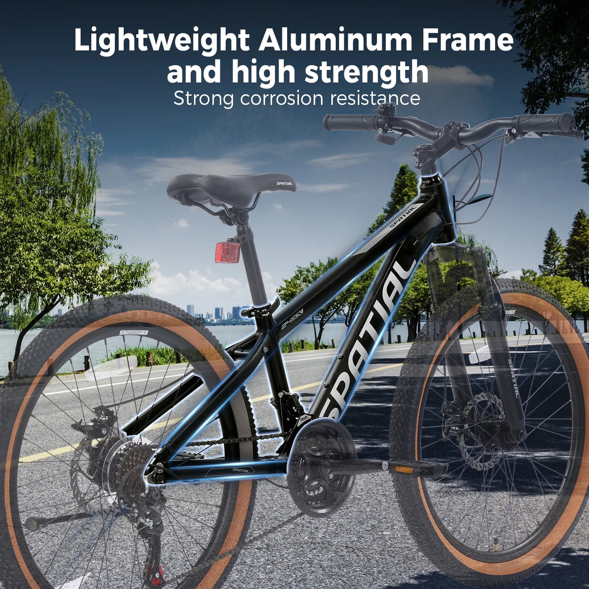 SPATIAL 24/26/27.5/29 inch Mountain Bike,8/21 Speed Lightweight Aluminum Magensium Frame Mountain Bicycle,Fits Men Women Teenagers Adult Disc Brake MTB Bicycle