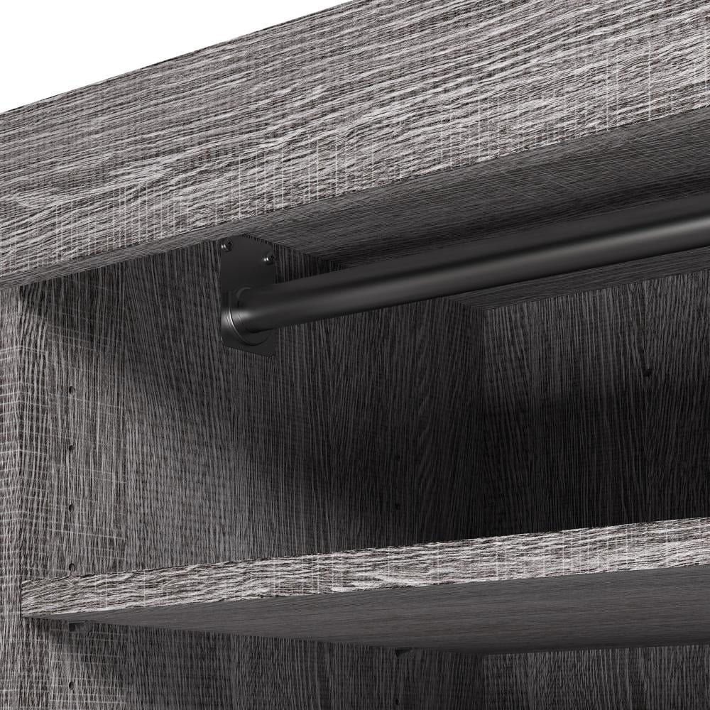 Bestar Pur 161W Walk-In Closet Organizer System in Bark Gray - Engineered Wood