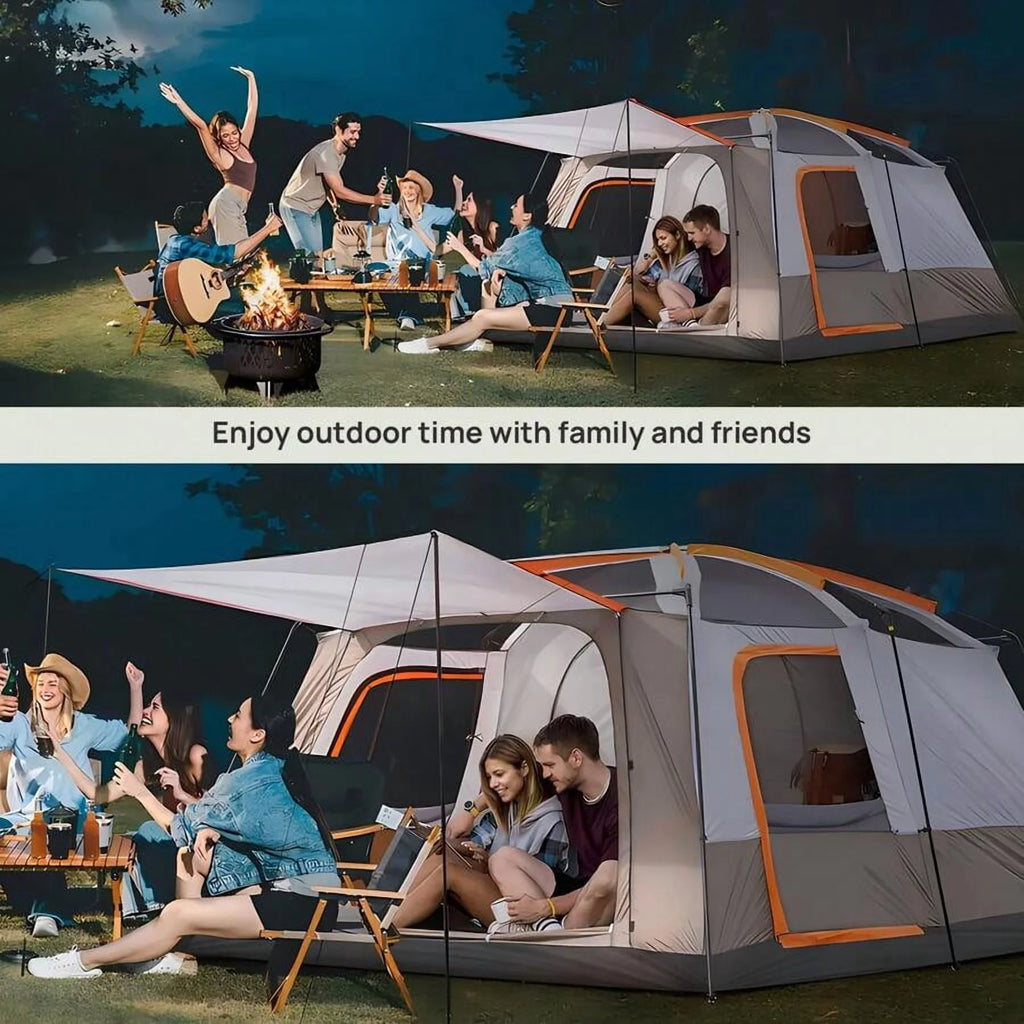 Senmeo 4-6 Person Camping Tent, Waterproof Easy Setup Tents For Camping With Sun Protection & Mosquito Net, Tent Lightweight And Spacious For Outdoor Camping, Hiking & Beach Trips