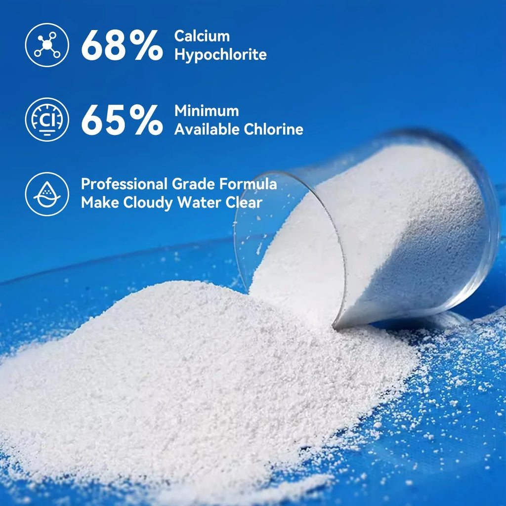 50lbs 68% Calcium Hypochlorite Pool Shock for Swimming Pools - Chlorine Granules Swimming