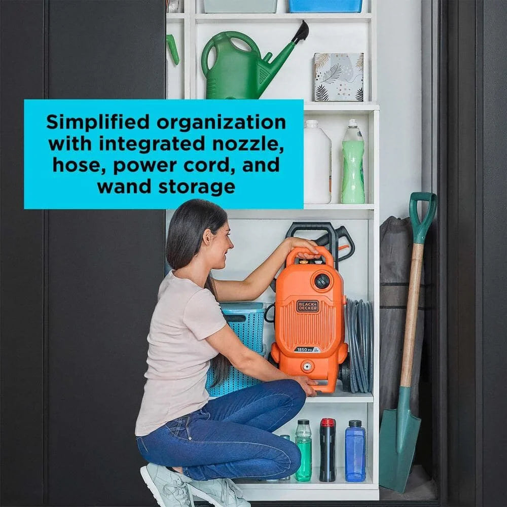 BLACK+DECKER 1,850 MAX psi* 1.2 gpm** Electric Cold Water Pressure Washer, (BEPW1850)