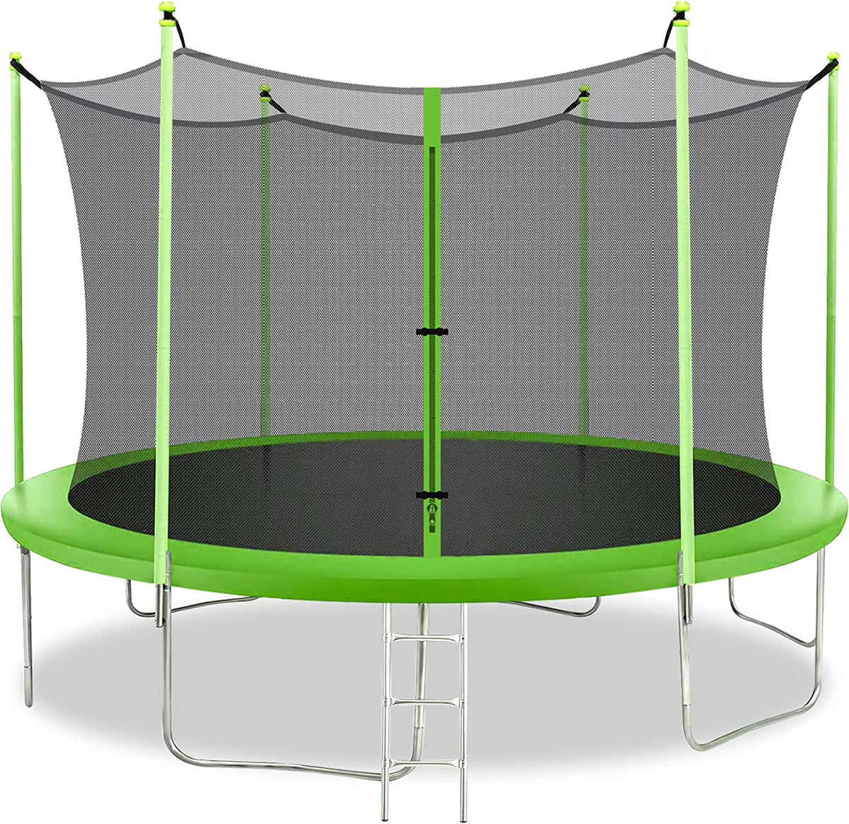 FDW 8 ft New Outdoor Round Trampoline with Safety Net and Spring Pad for Kids and Adults(Blue)