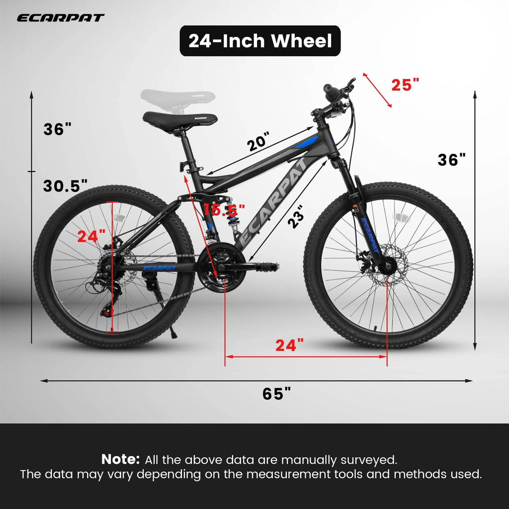Outdoor Bike A2660 26 Inch Mountain Bike, 21-Speed Disc Brakes, Durable Frame, Front, Rear Dual-Shock Absorption, Unisex for Commuting, Travel, School, Mountain and City Road Cycling,Mountain Bike fo