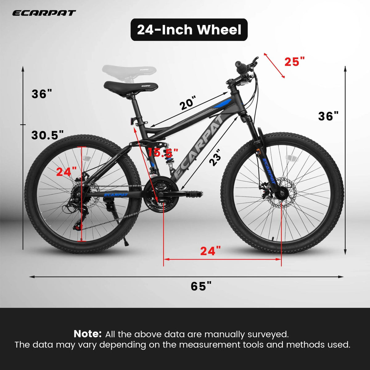 Outdoor Bike A2660 26 Inch Mountain Bike, 21-Speed Disc Brakes, Durable Frame, Front, Rear Dual-Shock Absorption, Unisex for Commuting, Travel, School, Mountain and City Road Cycling,Mountain Bike fo