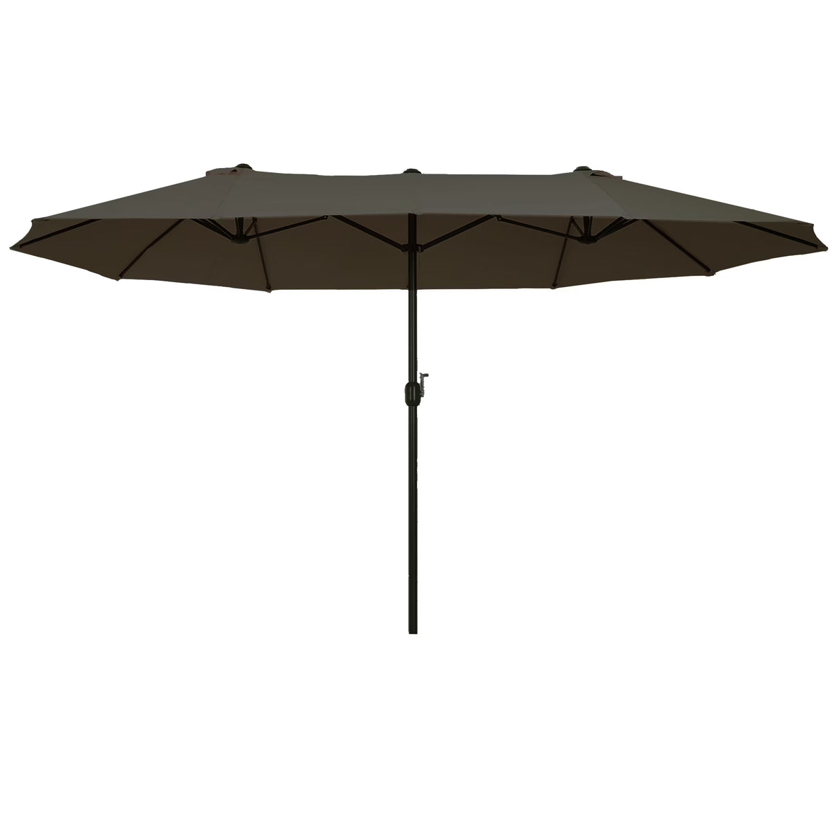 Outsunny Extra Large 15Ft Patio Umbrella,Double-Sided Outdoor Umbrella with Crank Handle and Air Vents for Backyard,Deck,Pool,Market,Gray,Gray Steel Lighting Outdoor Lighting
