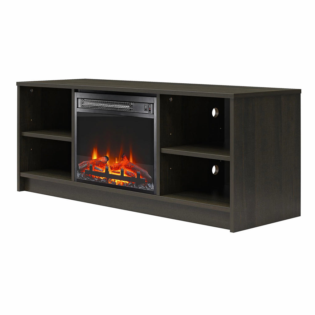 Mainstays Fireplace TV Stand, for TVs up to 55", Black Oak