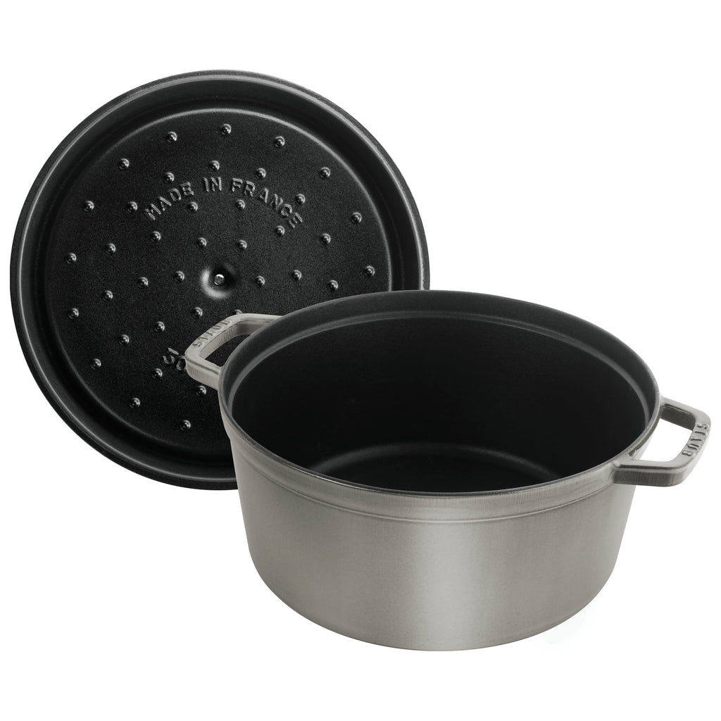 Staub Cast Iron 4-qt Round Cocotte - Matte Black