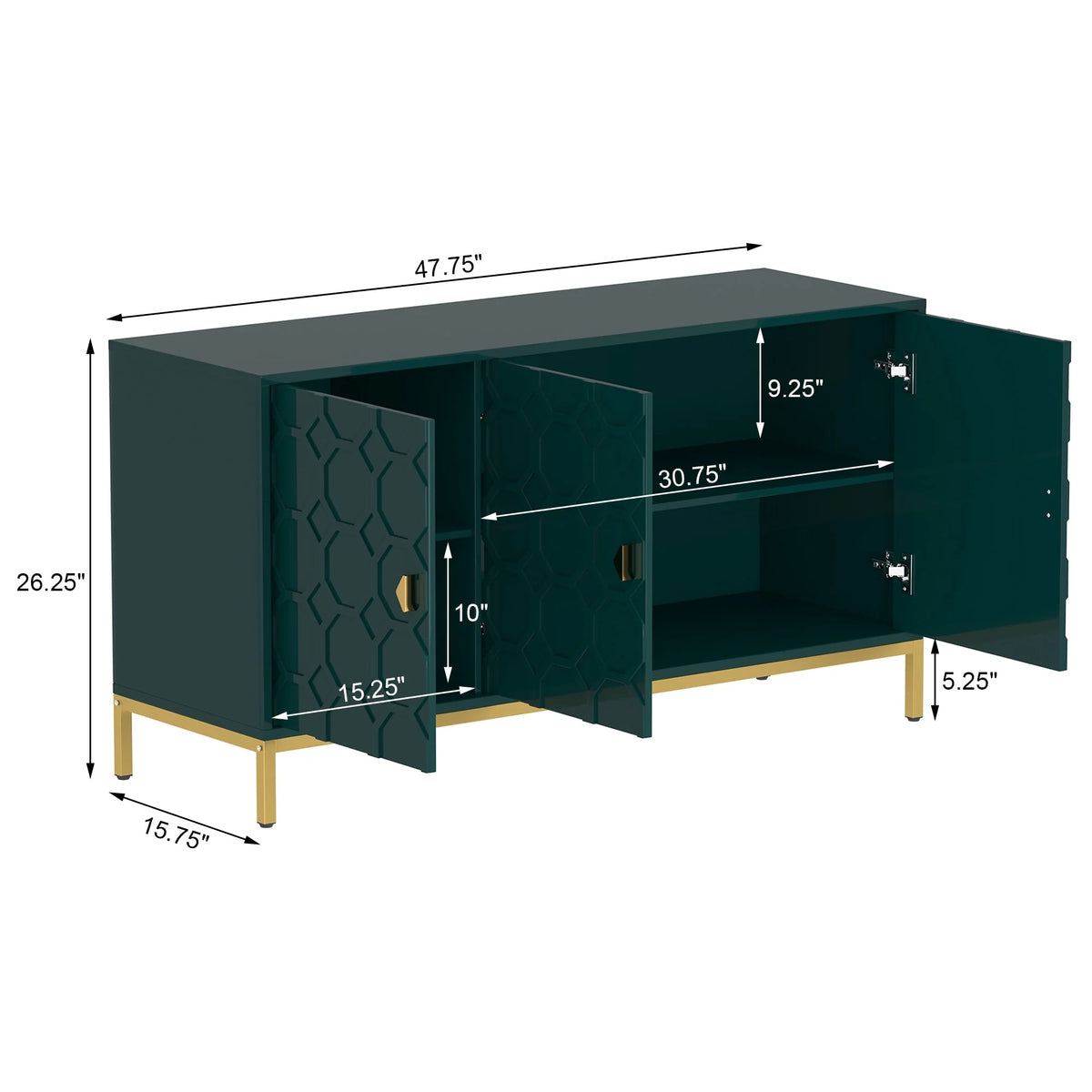 Clihome  2-Door Freestanding Locker Storage Accent Cabinet Blue