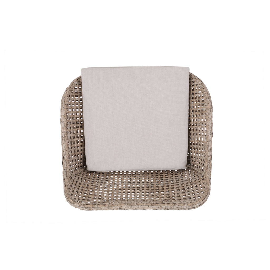 Verano Wicker and Metal Outdoor Barstools with Cushion, Set of 4, Mixed Brown and Beige