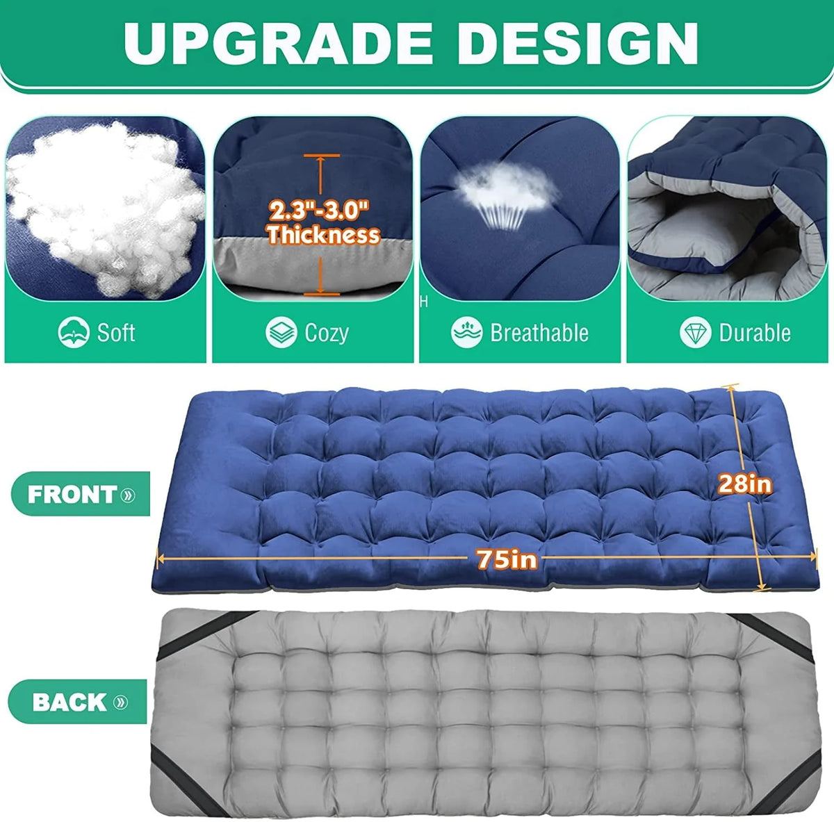 Slsy Folding Camping Cot for Adults, Folding Cot Bed for Sleeping with 2 Sided Mattress & Carry Bag, Tent Cot, Supports 880 lbs