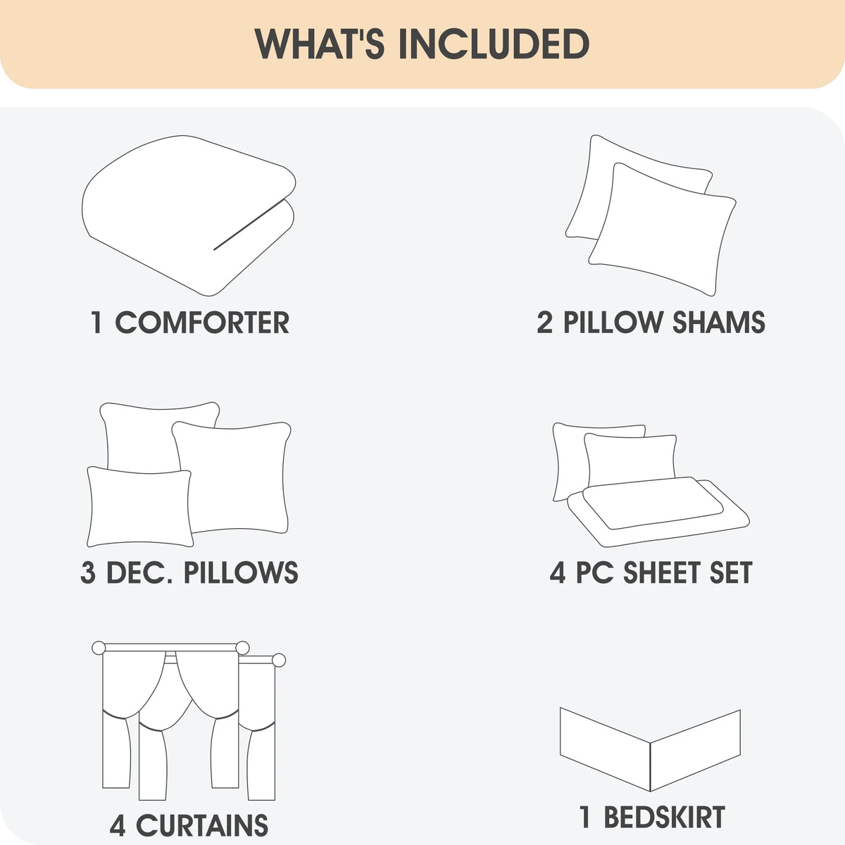 Lanco Black Silver Comforter Set , California King Size , 7 Pieces Fashion Jacquard Bedding Set