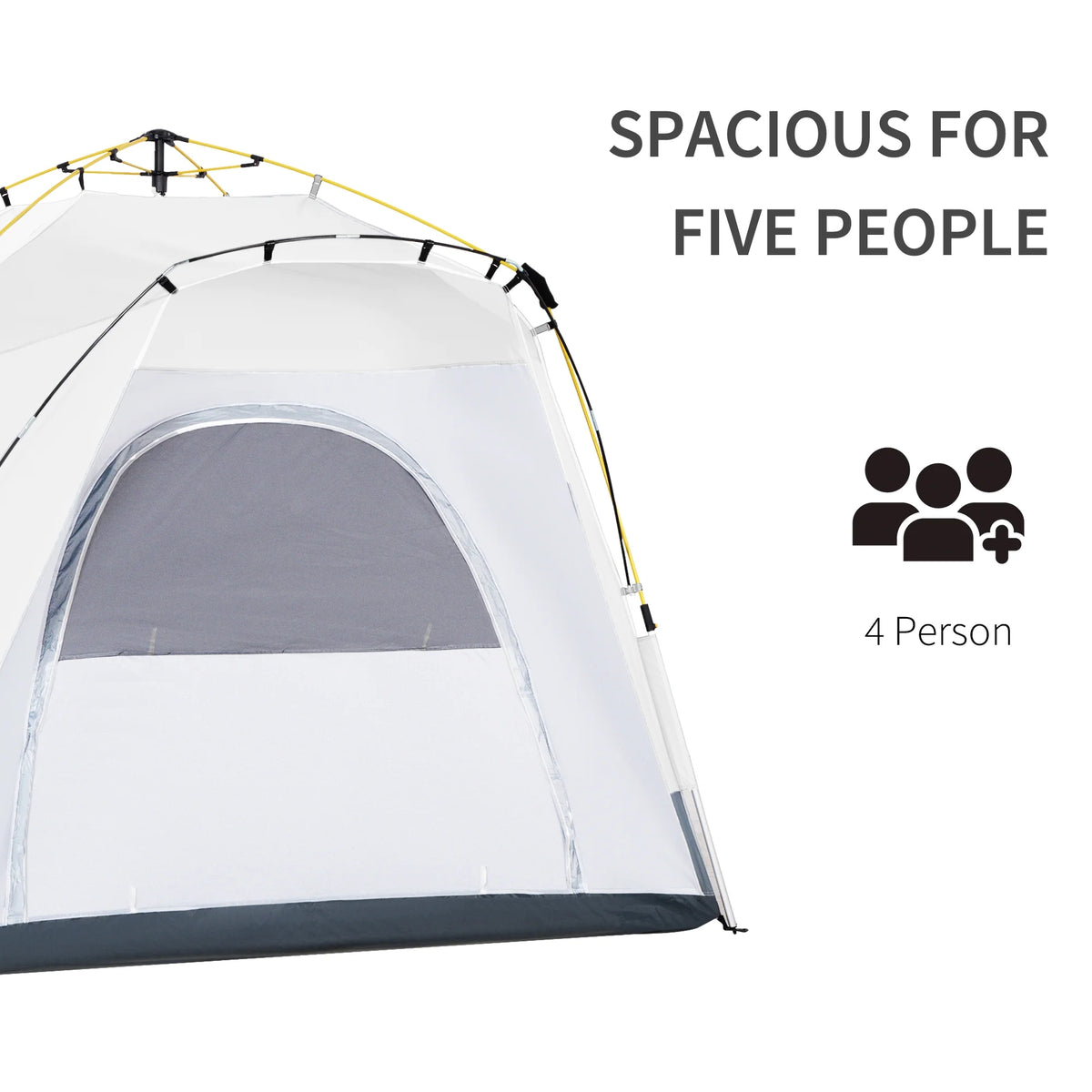 Outsunny Camping Tents 4 Person Pop Up Tent w/ Windows, Doors, Blue