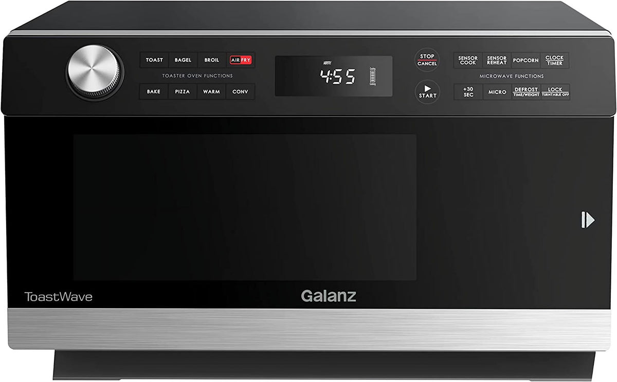 Galanz  4-in-1 ToastWave with TotalFry 360, Convection, Microwave, Toaster Oven, Air Fryer, 1000W,1.2 Cu.Ft, LCD Display, Cook, Sensor Reheat, Stainless Steel