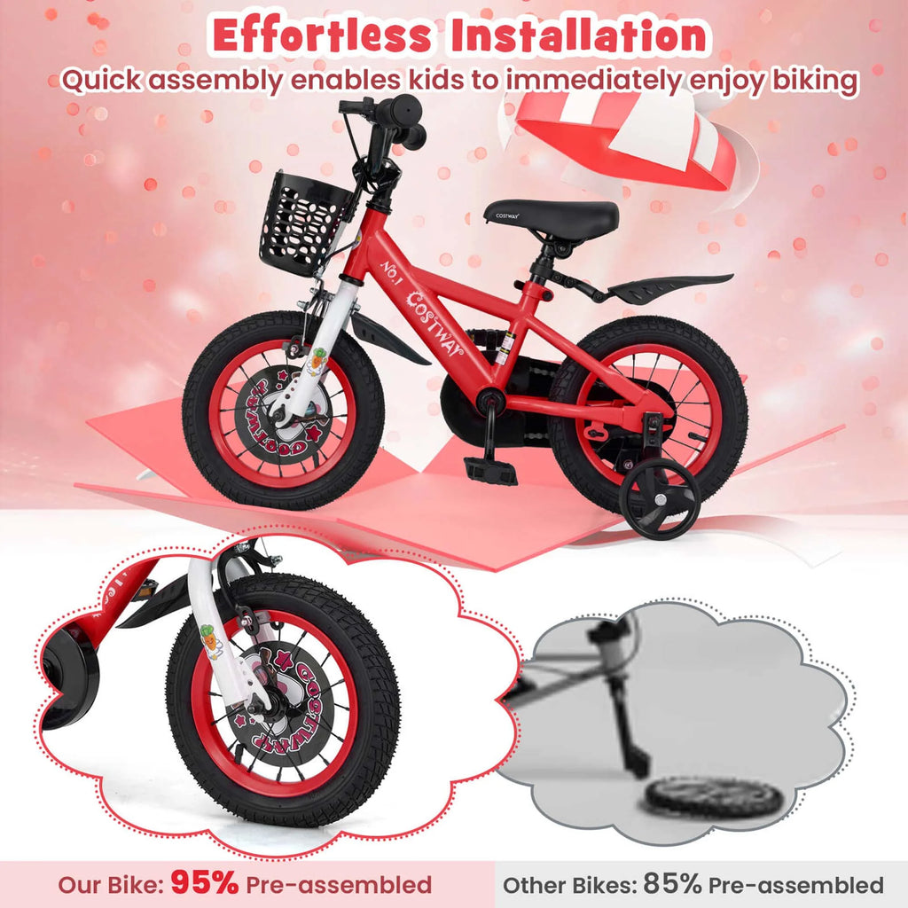 Costway 16" Kid’s Bike for 4-7 with Height-Adjustable Handlebar & Saddle Handbrake Blue