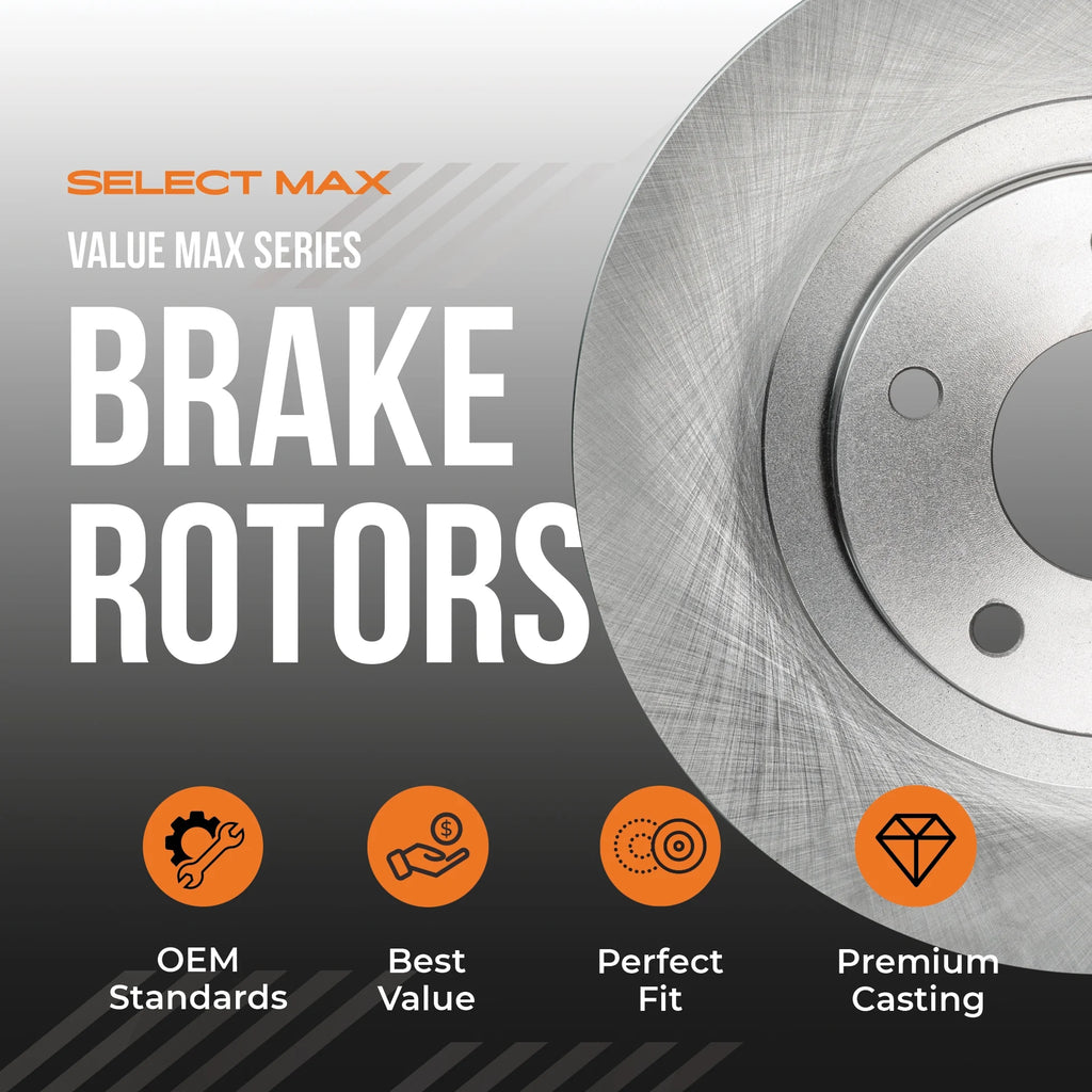 Max Advanced Brakes - Brake Kit for 2018-2020 Chevy Traverse Blazer Buick Enclave FWD 2017-2020 GMC Acadia Front and Rear Replacement Cross Drilled Disc Brake Rotors and Ceramic Brake Pads