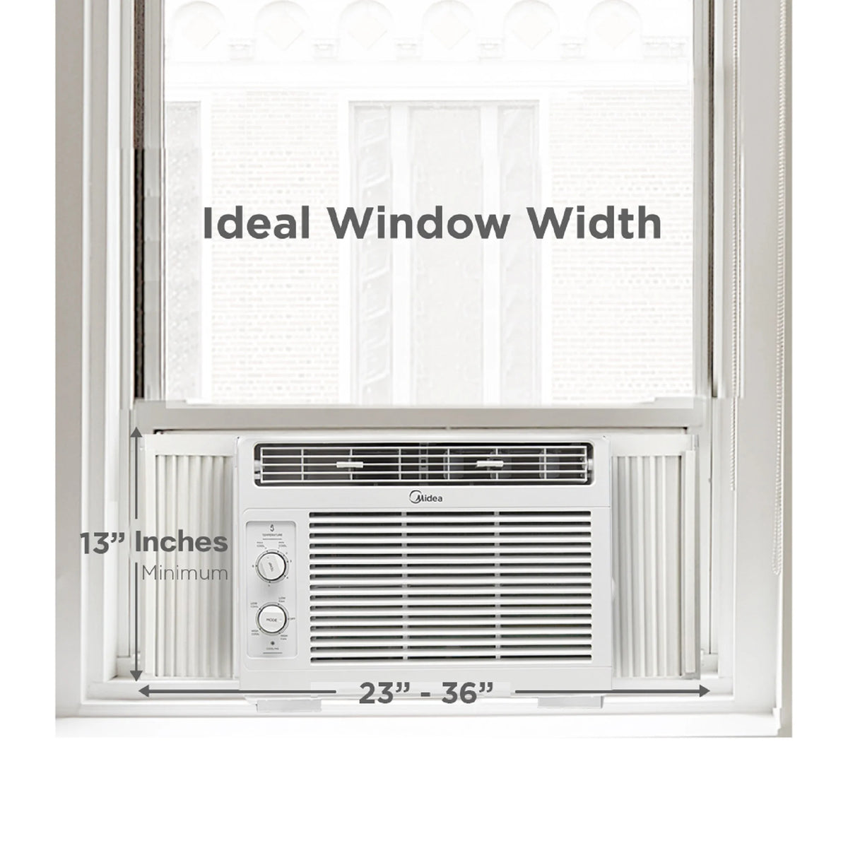 Midea 5,000 BTU 150 Sq ft Mechanical Window Air Conditioner, White, MAW05M1WWT, New