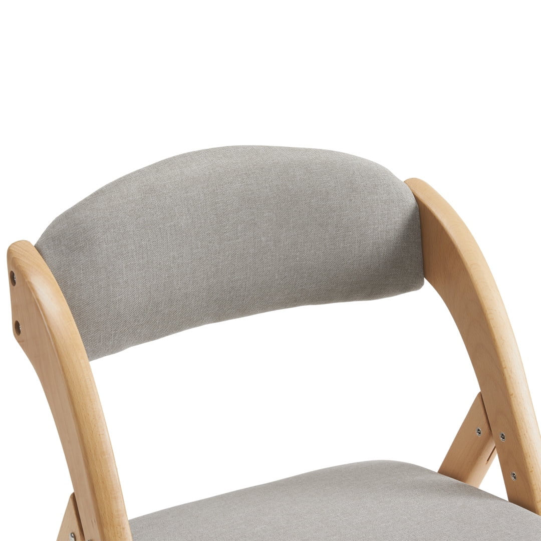 Folding Chairs 2 Pack Wooden Folding Chairs with Padded Seats and Back, Portable Stackable Dining Chairs Set of 2 Folding Chairs Ideal for Kitchen Office Wedding Party Picnic, Khaki