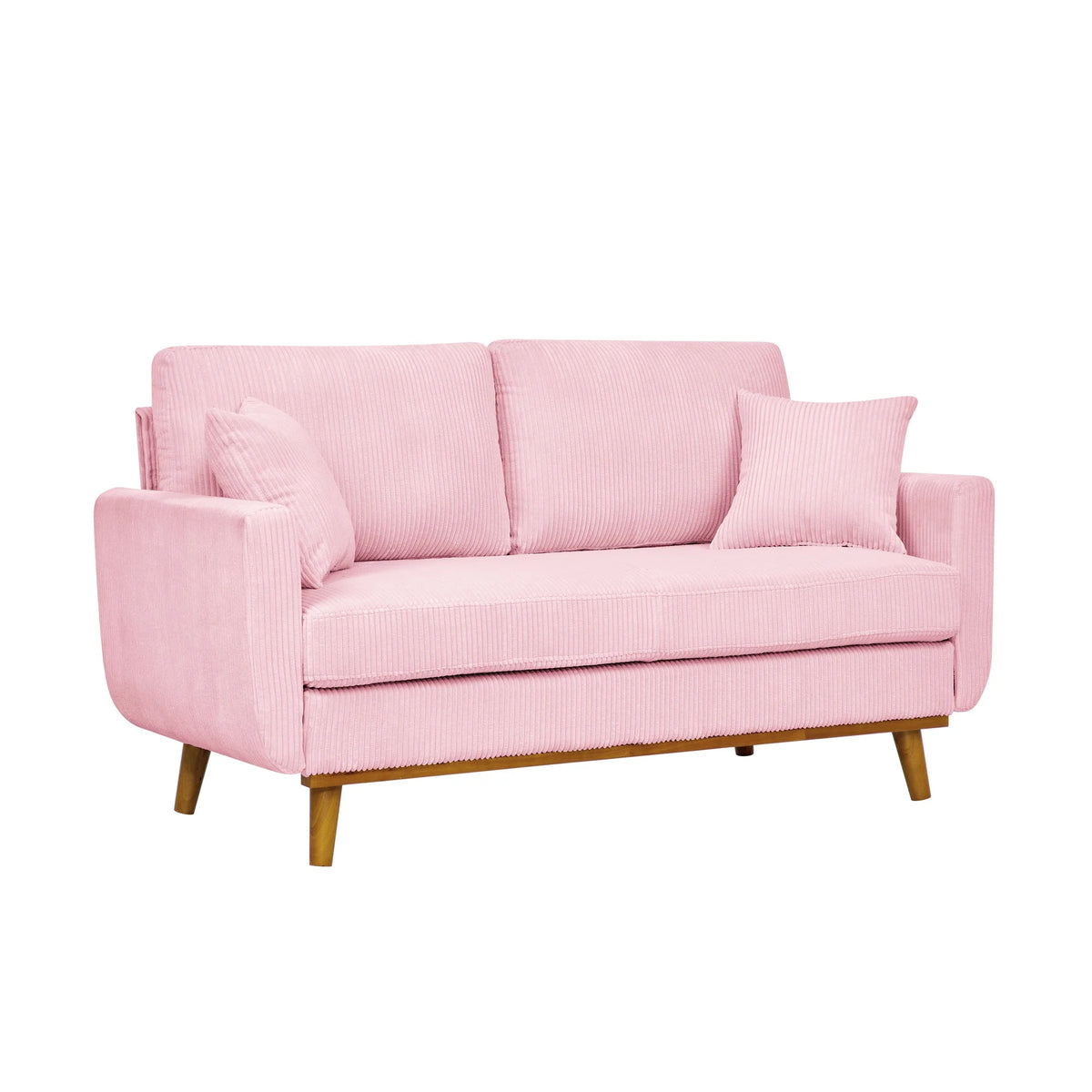 Aukfa 68" Small Sofa Couch Comfy Mid Century Modern Loveseat Sofa for Living Room Bedroom, Cream