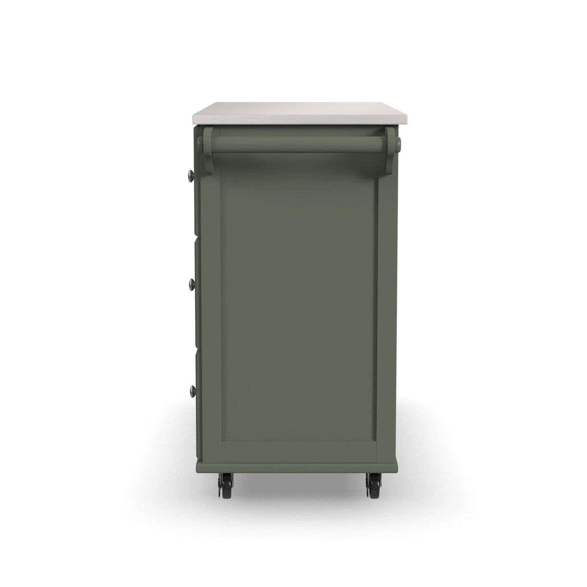 Homestyles Dolly Madison Engineered Wood Kitchen Cart in Sage Green/Nickel