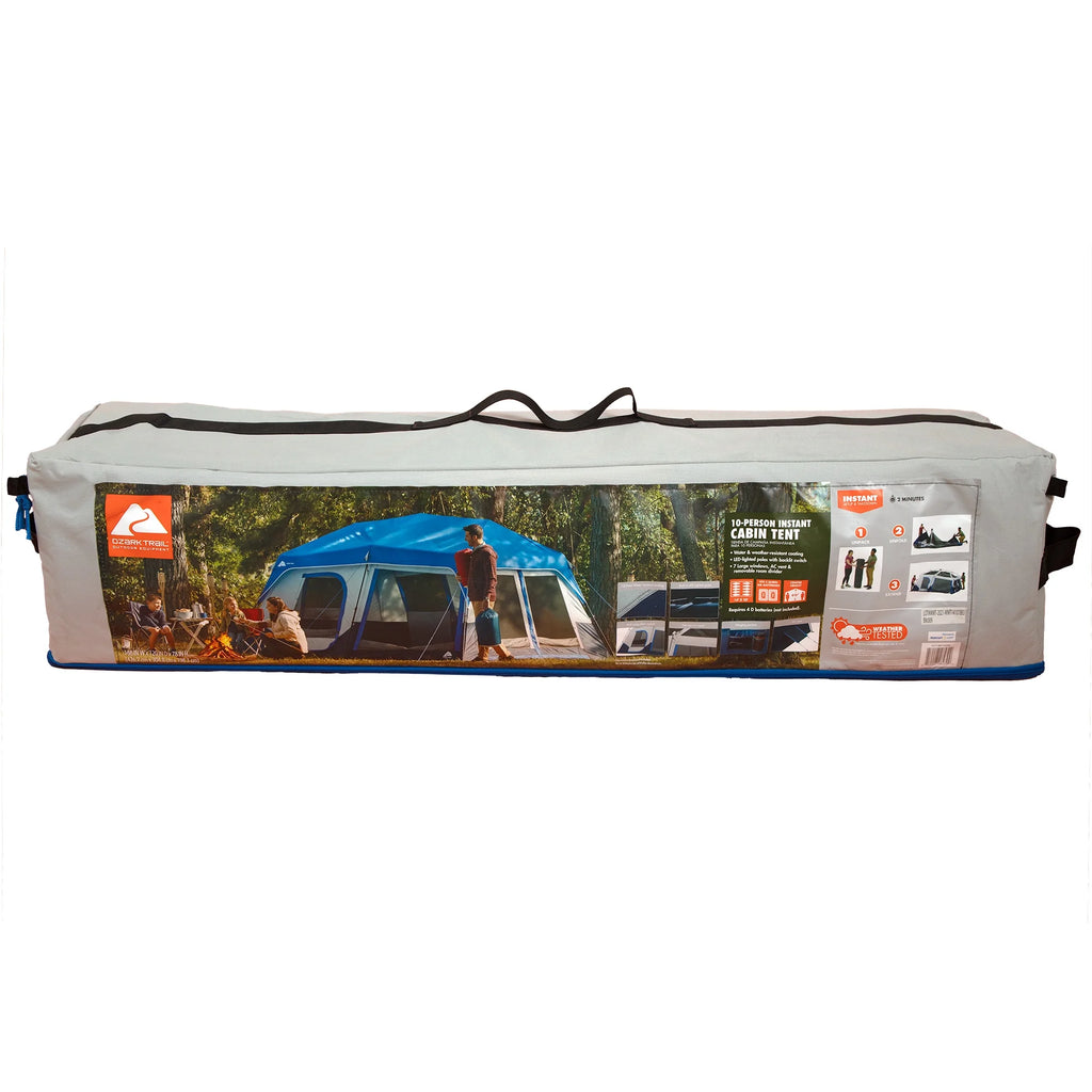 Ozark Trail 10-Person Cabin Tent with LED Lighted Poles