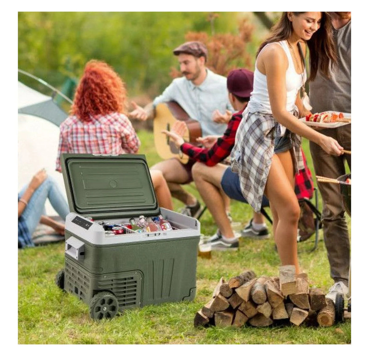 12V Car Refrigerator Portable Fridge - 35L/50L Electric Cooler, Adjustable Temp -4 ~68, DC 12/24V & AC 100-240V, for Road Trips, Camping, Food Preservation