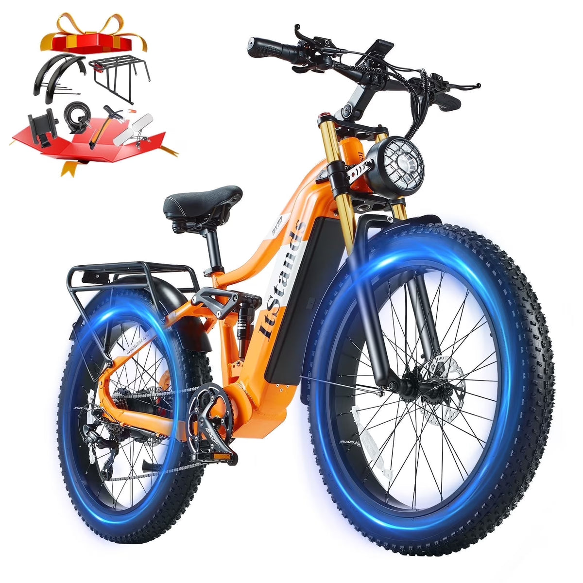 Electric Bike for Adults 26'', 1000W E-Mountain Bike 48V 30/20Ah UL2849 Removable Battery,Fat Tire Ebike up to 30MPH Off Road Beach Snow Electric Bicycles Full Suspension & Dual Hydraulic Disc Brakes