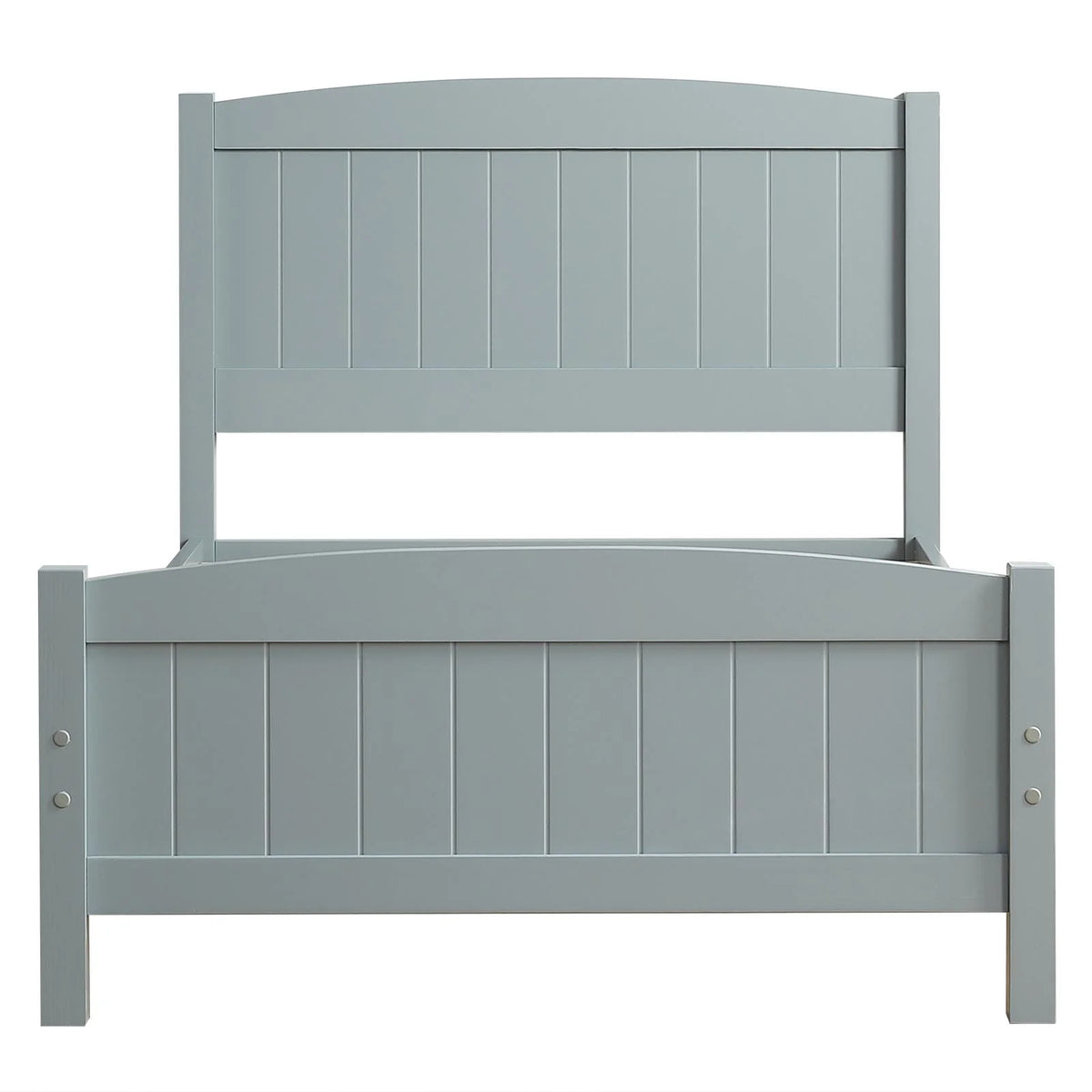 Ktaxon Deluxe Wood Platform Bed with Headboard, Teen Bed Gray,Twin