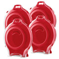 Sterilite Clear Nesting Storage Christmas Holiday Wreath Box, Red (4 Pack)