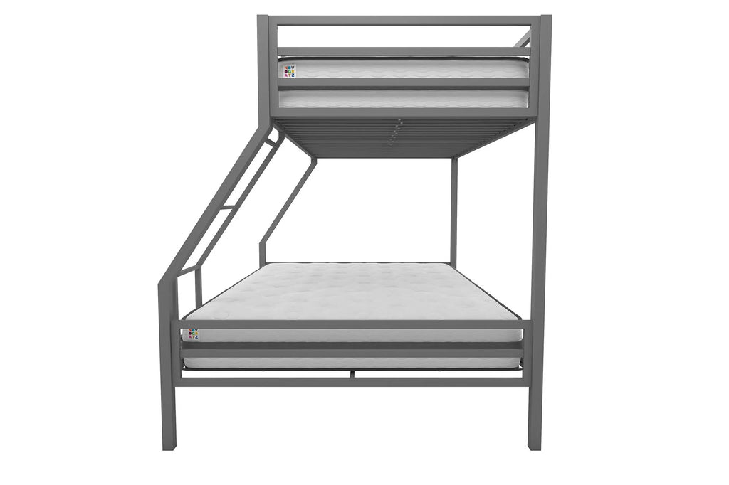 Teen Novogratz Charlie Twin-Over-Full Metal Bunk Bed, Gray