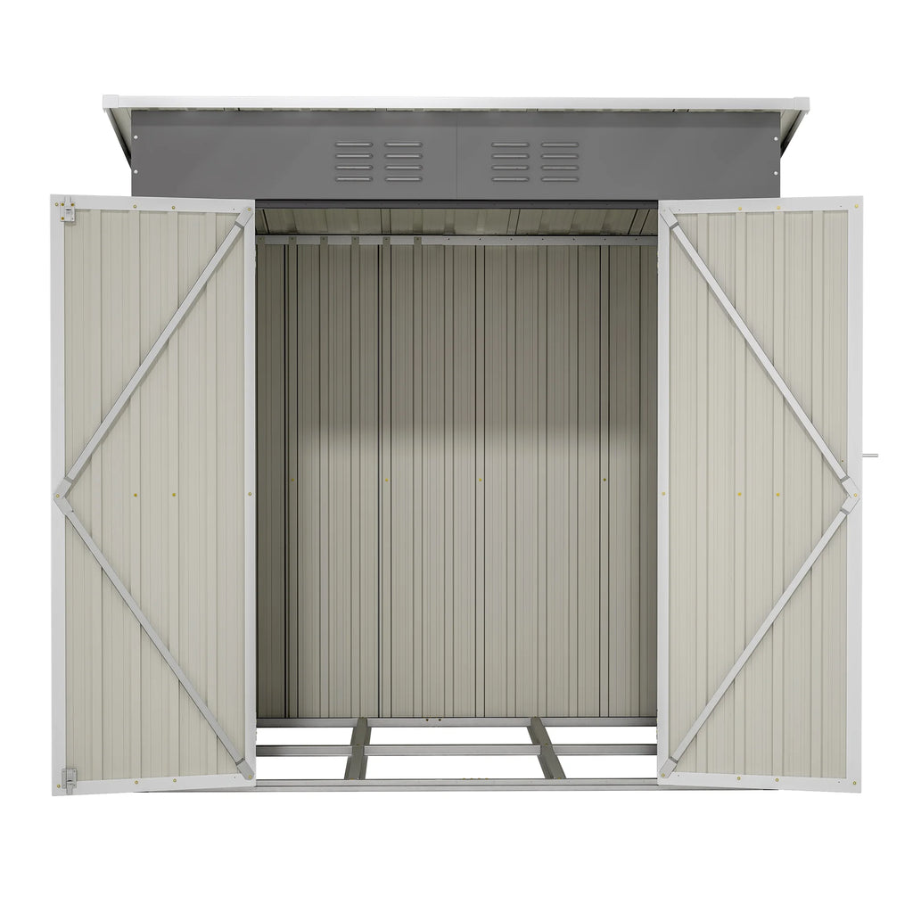 6 x 4 ft Outdoor Storage Shed with Floor Frame, Storage Sheds for Outside with Lockable Door, All Weather Garden Tool Shed with Air Vent for House Backyard Patio Lawn, Black