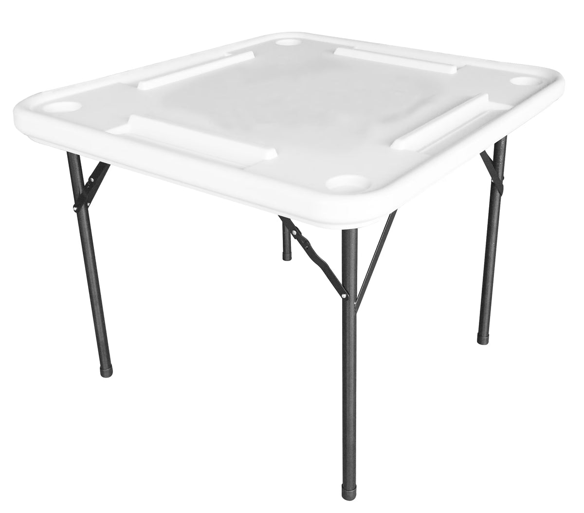 Bene Casa Foldable Domino Table with Built-In Drink Holders, 38 x 38, White