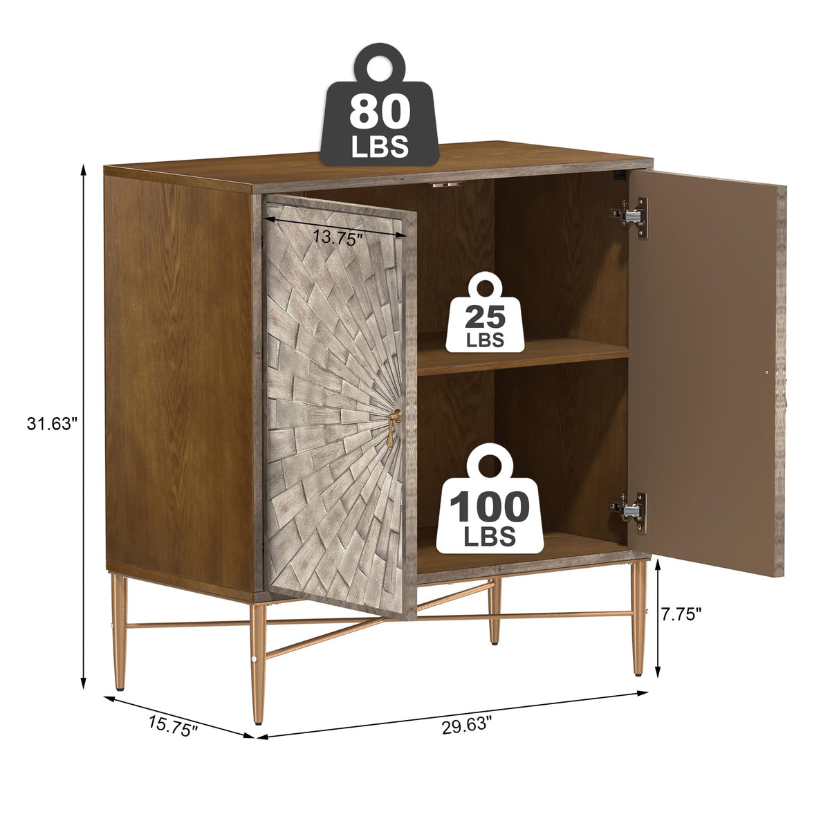 Clihome  2-Door Freestanding Locker Storage Accent Cabinet Blue