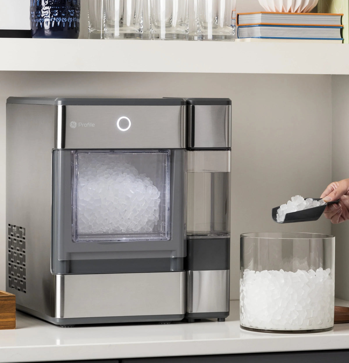 GE Profile Opal Nugget Ice Maker with Side Tank, Countertop Icemaker, Stainless Steel