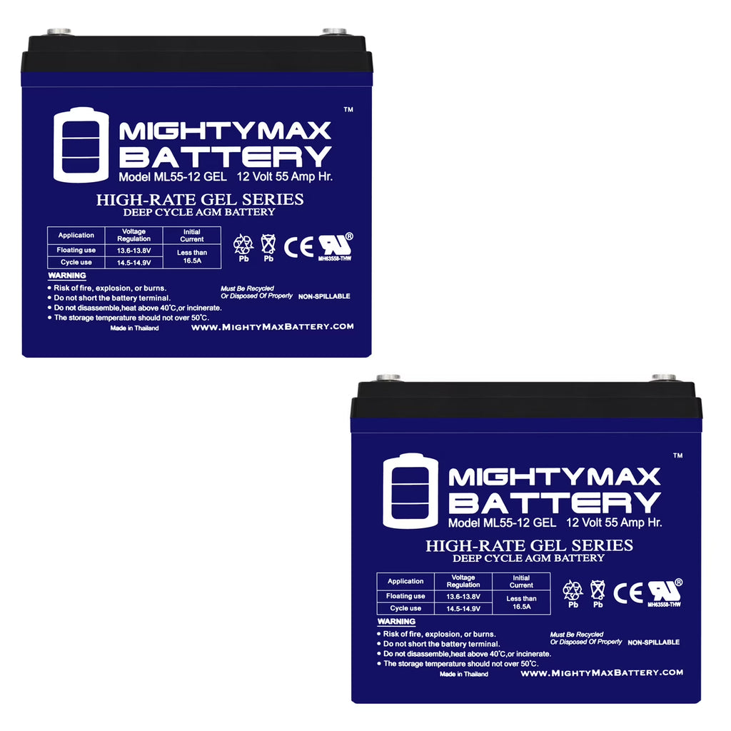 12V 55AH GEL Scooter Wheelchair Mobility Deep Cycle Battery