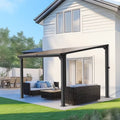 10 ft.10 ft. Hardtop Outdoor Gazebo Pergola Aluminum Framed with Sloping Pitched Roof for Garden, Patio