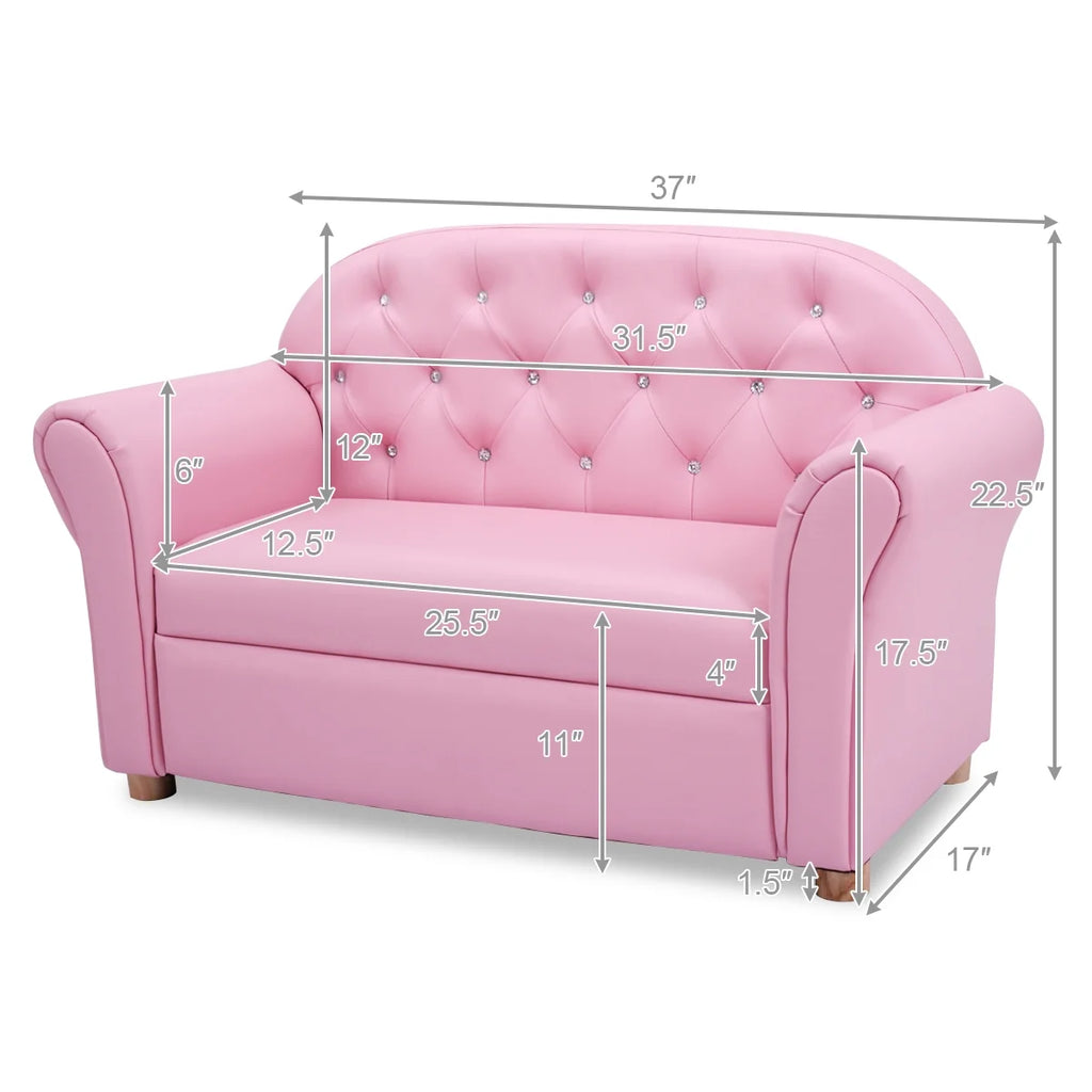 Costway Kids Sofa Princess Armrest Chair Lounge Couch Children Toddler Gift