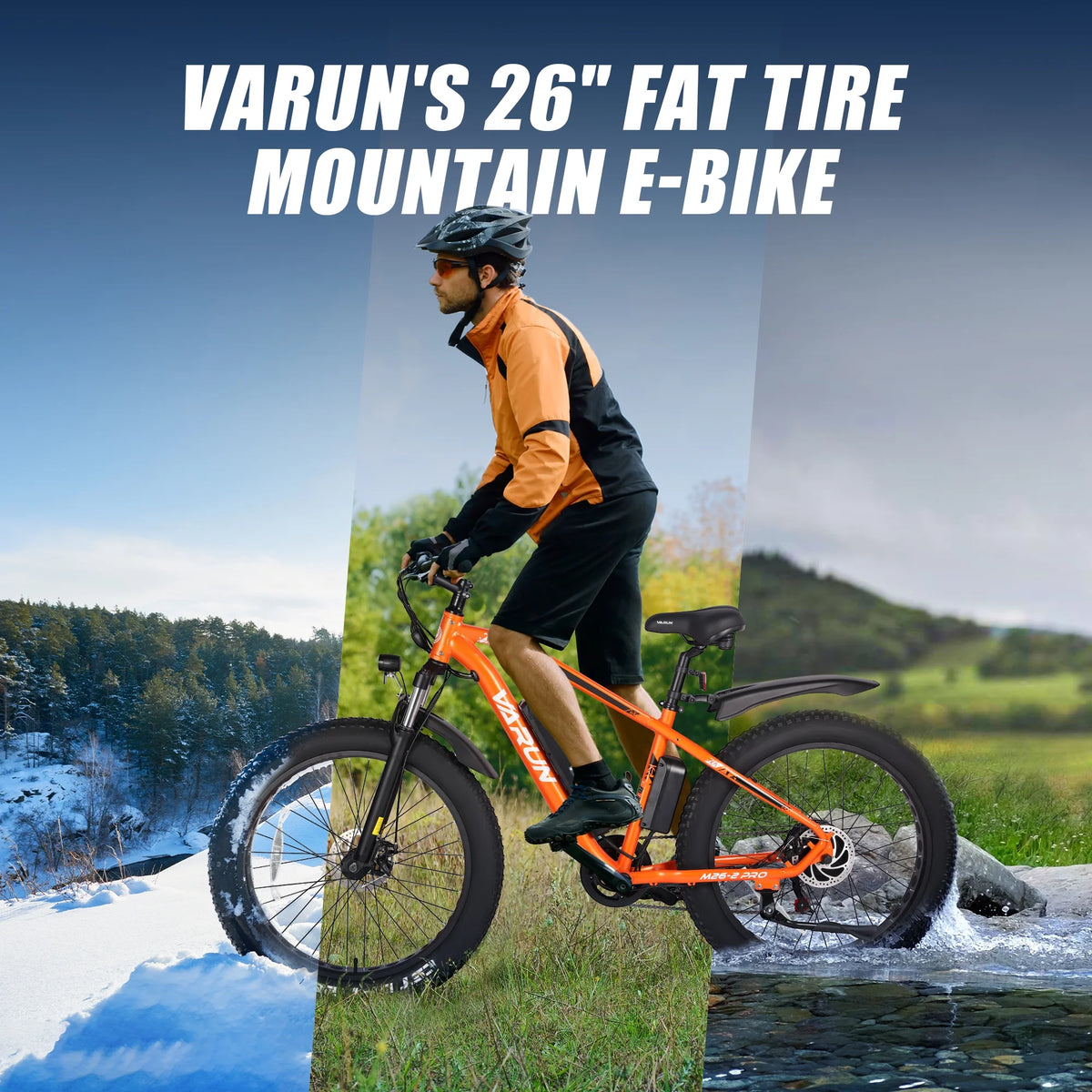 VARUN Electric Bike for Adults, 26" Fat Tire Ebike with Peak 750W 48V 13AH Battery, Electric Mountain Bicycle for Men & Women with 25MPH 50Miles