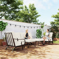 Outsunny 5 Piece Patio Furniture Set with 2 Rocking Chairs, 3-Seat Sofa, and 2 Ottomans for Garden, Lawn, Deck, Backyard, Beige