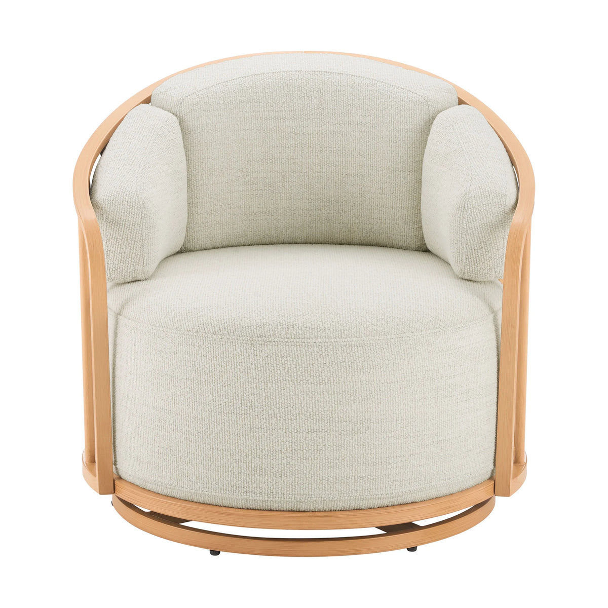Better Homes & Gardens Lillian Swivel Birdcage Accent Chair, Cream Linen