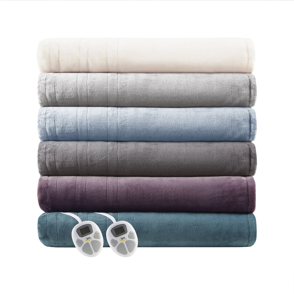 Serta Gray Polyester  Electric Blanket, Queen