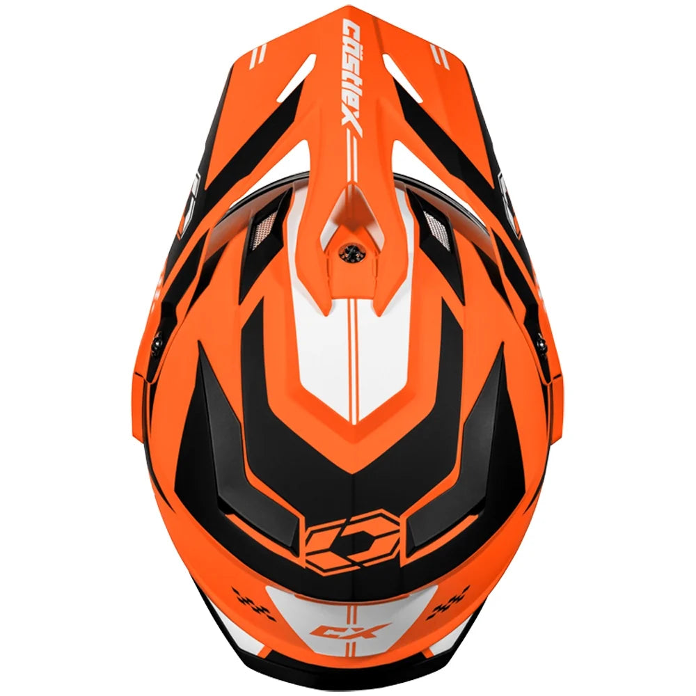 Castle X, 36-28152, Adult Dual Sport Snowmobile Helmet - Heated Shield - CX200 - WRATH - Matte Flo Orange, Small