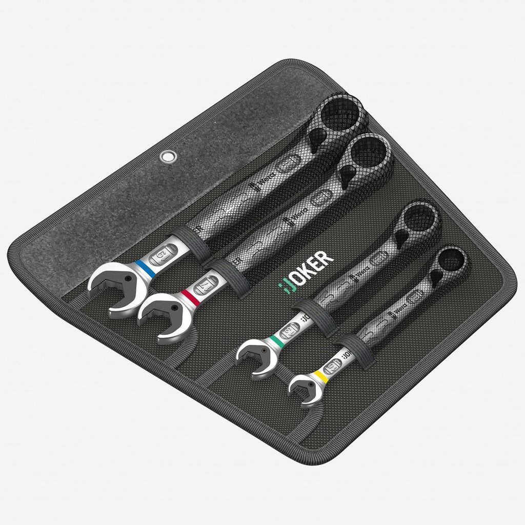 Wera 020090 Joker Combination Wrench with Switch 4 Piece Set - Metric