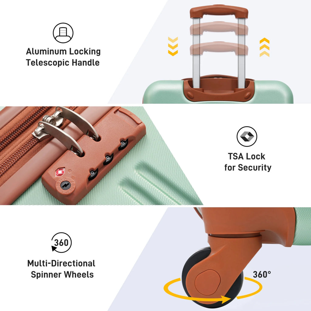 Luggage Sets 3 Piece, Hardside Expandable Ultra Durable PC Lightweight Carry On, Travel Suitcase Set with TSA Lock Spinner Wheels, Multicolor Purple